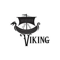 viking navio ilustração. vintage barco a vela logotipo desenhos isolado em branco fundo. vetor