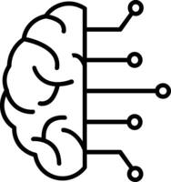 ícone da linha do cérebro vetor