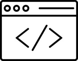ícone de linha de codificação vetor