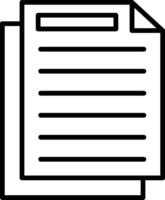 ícone de linha de documento vetor