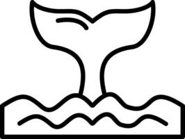 ícone de linha de baleia vetor