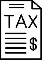 ícone de linha de imposto vetor