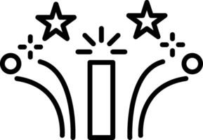 ícone de linha de fogos de artifício vetor