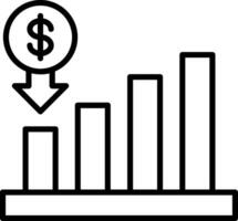 ícone de linha de taxa de juros vetor