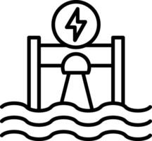 ícone de linha de hidroeletricidade vetor