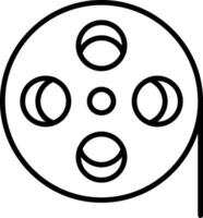 ícone de linha de bobina de filme vetor