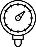 ícone de linha de medidor de pressão vetor
