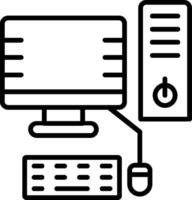 ícone de linha de computador desktop vetor