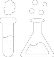 ícone de linha de tubos de ensaio vetor