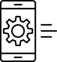 ícone de linha de desenvolvimento de aplicativos vetor