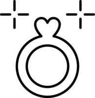 ícone de linha de anel de casamento vetor