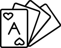ícone da linha do baralho de cartas vetor