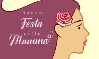 buona festa della mamãe - feliz mãe dia italiano saudações. cartão postal Projeto vetor