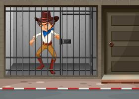 Cowboy sendo preso na cadeia vetor