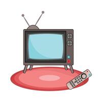 ilustração do televisão e controlo remoto vetor
