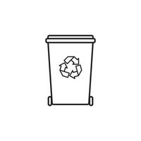 plano lixo pode com reciclar símbolo vetor