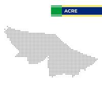 pontilhado mapa do a Estado do Acre dentro Brasil vetor