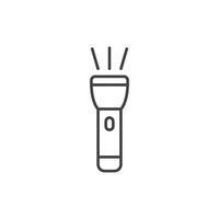 lanterna ícone dentro plano estilo. elétrico luminária ilustração em isolado fundo. bolso lanterna placa o negócio conceito. vetor