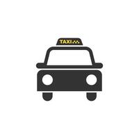 Táxi serviço ícone dentro plano estilo. táxi ilustração em isolado fundo. Entrega companhia placa o negócio conceito. vetor