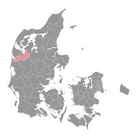 Holstebro município mapa, administrativo divisão do Dinamarca. ilustração. vetor