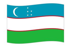 acenando bandeira do a país uzbequistão. ilustração. vetor