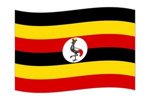 acenando bandeira do a país Uganda. ilustração. vetor