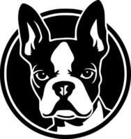 boston terrier, Preto e branco ilustração vetor