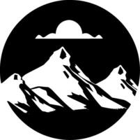 montanhas, minimalista e simples silhueta - ilustração vetor