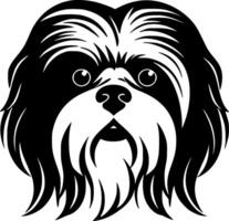 shih tzu - Preto e branco isolado ícone - ilustração vetor