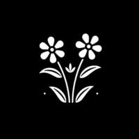 flores - Preto e branco isolado ícone - ilustração vetor