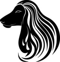 afegão cão de caça, Preto e branco ilustração vetor