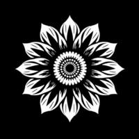 flor, Preto e branco ilustração vetor