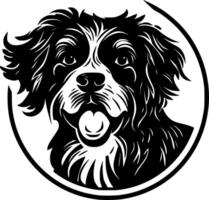 terrier - Preto e branco isolado ícone - ilustração vetor