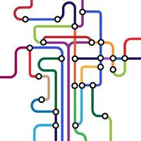mapa colorido abstrato do metrô vetor