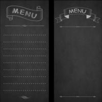 menu do restaurante, giz no quadro-negro. design vintage, estilo desenhado à mão vetor