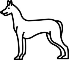 faraó cão de caça cachorro esboço ilustração vetor