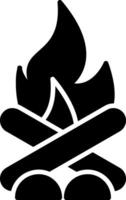 ícone de glifo de fogueira vetor