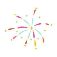 colorida fogo de artifício confete decorações vetor