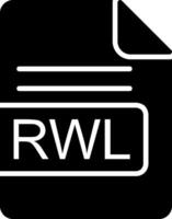 rwl Arquivo formato glifo ícone vetor