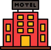 ícone cheio de linha de motel vetor