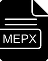 mepx Arquivo formato glifo ícone vetor