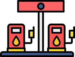 gasolina estação linha preenchidas ícone vetor