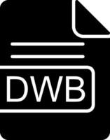 dwb Arquivo formato glifo ícone vetor