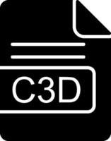 c3d Arquivo formato glifo ícone vetor