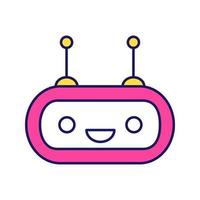 ícone de cor do chatbot. talkbot. rindo chat bot. robô moderno. assistente virtual. agente conversacional. ilustração vetorial isolada vetor