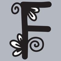 alfabeto f. floral ornamental alfabeto, inicial carta f. Educação e Diversão para crianças. vetor