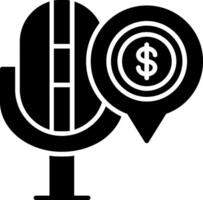 finança podcast glifo ícone vetor