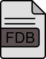 fdb Arquivo formato linha preenchidas ícone vetor