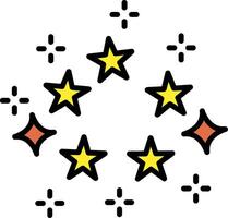 estrelas linha preenchidas ícone vetor