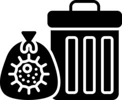 ícone de glifo de lixo vetor